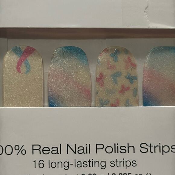 NWT Color Street "Never Forgotten" Blue Pink Awareness Ribbon Nail Strips - Picture 1 of 4